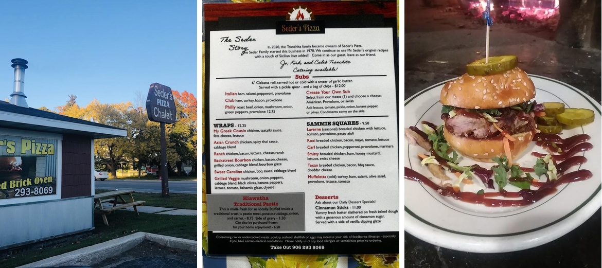 Seder's Pizza Menu