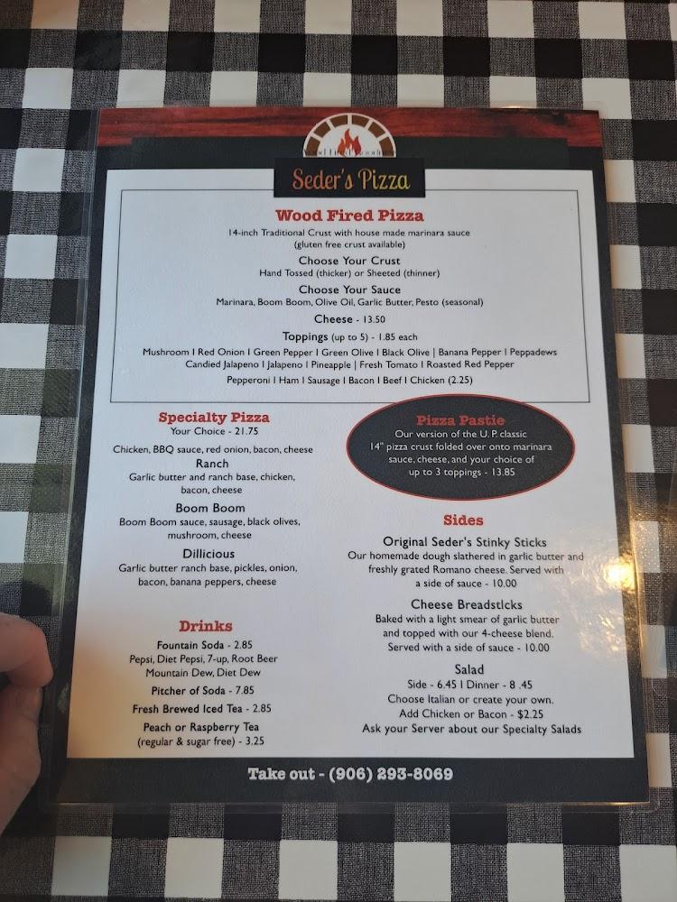 Seder's Pizza Menu image 2